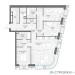 Планировка квартиры Трехкомнатная (Квартиры)133.44