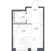 Планировка студии(квартира) площадью 25.93 квадратных метров в “ЖК Богдановский Лес”