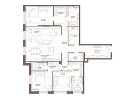Планировка трехкомнатной(квартира) площадью 217.7 квадратных метров в “Жилой дом Кло 17”