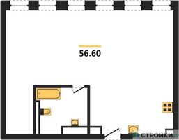 Планировка однокомнатной(квартира) площадью 56.6 квадратных метров в “ЖК Зорге 9”