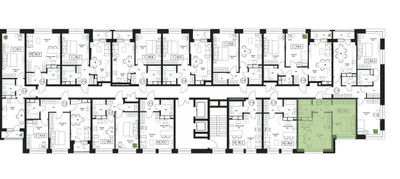 Планировка однокомнатной(квартира) площадью 43.6 квадратных метров в ЖК “ЖК Пушкино Град”