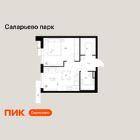Планировка однокомнатной(квартира) площадью 36.6 квадратных метров в “ЖК Саларьево парк”