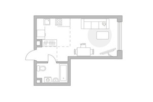 Планировка студии(квартира) площадью 28.02 квадратных метров в “ЖК Мневники от Гранель”