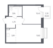 Планировка однокомнатной(квартира) площадью 37.31 квадратных метров в “ЖК Рублевский Квартал”