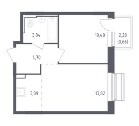 Планировка однокомнатной(квартира) площадью 37.31 квадратных метров в ЖК “ЖК Рублевский Квартал”