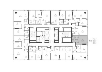 Планировка студии(квартира) площадью 28.5 квадратных метров в ЖК “ЖК Слава”