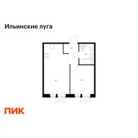 Планировка однокомнатной(квартира) площадью 35.3 квадратных метров в “ЖК Ильинские луга”
