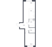 Планировка однокомнатной(квартира) площадью 40.4 квадратных метров в “ЖК ЭкоБунино (Южное Бунино)”