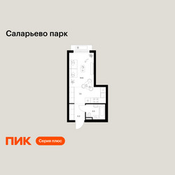 Планировка студии(квартира) площадью 24.9 квадратных метров в ЖК “ЖК Саларьево парк”