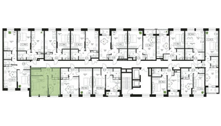 Планировка однокомнатной(квартира) площадью 39.7 квадратных метров в “ЖК Пушкино Град”