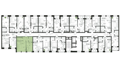 Планировка однокомнатной(квартира) площадью 39.7 квадратных метров в ЖК “ЖК Пушкино Град”