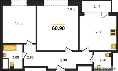 Планировка квартиры, ID 488890