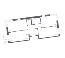 Планировка трехкомнатной(квартира) площадью 80.84 квадратных метров в “ЖК Подольские кварталы”