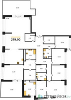 Планировка 4+ комнатной(квартира) площадью 279.9 квадратных метров в “Клубный дом РЕКА”