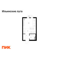 Планировка студии(квартира) площадью 21.8 квадратных метров в “ЖК Ильинские луга”