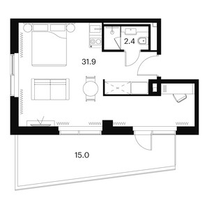 Планировка апартаментов, ID 521244