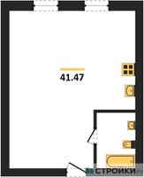 Планировка однокомнатной(квартира) площадью 41.47 квадратных метров в “ЖК Парк Апрель”