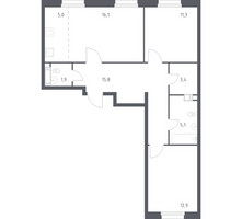 Планировка двухкомнатной(квартира) площадью 71 квадратных метров в “ЖК ЭкоБунино (Южное Бунино)”