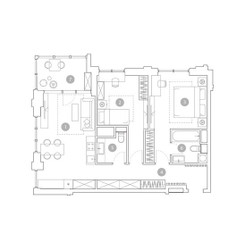 Планировка трехкомнатной(квартира) площадью 74.8 квадратных метров в ЖК “ЖК ВЭРИ на Миклухо-Маклая”