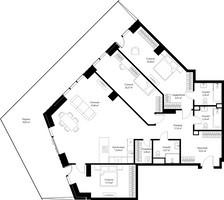 Планировка трехкомнатной(квартира) площадью 174.74 квадратных метров в “ЖК Джойс”