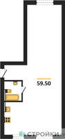 Планировка двухкомнатной(квартира) площадью 59.5 квадратных метров в “ЖК Парк Апрель”