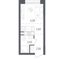 Планировка студии(квартира) площадью 14.1 квадратных метров в “ЖК Ольховый Квартал”