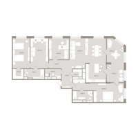 Планировка 4+ комнатной(апартаменты) площадью 215.21 квадратных метров в “ЖК D'ORO MILLE (Доро Милле)”