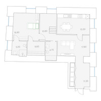 Планировка трехкомнатной(квартира) площадью 164.1 квадратных метров в “Клубный дом Дуо”