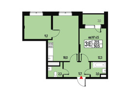 Планировка двухкомнатной(квартира) площадью 50 квадратных метров в “ЖК Борисоглебское”