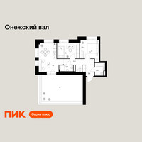 Планировка двухкомнатной(квартира) площадью 62.8 квадратных метров в “ЖК Онежский вал”