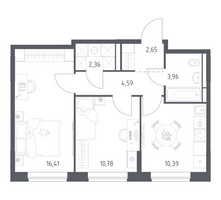 Планировка двухкомнатной(квартира) площадью 51.14 квадратных метров в “ЖК Богдановский Лес”