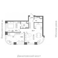 Планировка двухкомнатной(квартира) площадью 79.4 квадратных метров в “ЖК СТОУН Блик”