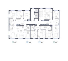 Планировка трехкомнатной(квартира) площадью 74.9 квадратных метров в “ЖК Сиреневый парк”