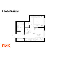 Планировка однокомнатной(квартира) площадью 31.2 квадратных метров в “ЖК Ярославский”