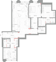 Планировка двухкомнатной(квартира) площадью 130.1 квадратных метров в “ЖК Николь”