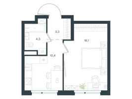 Планировка однокомнатной(квартира) площадью 36.1 квадратных метров в “ЖК Левел Лесной”
