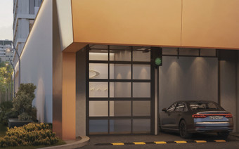 Въезд в паркинг в ЖК "Гранд Фили"