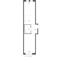Планировка однокомнатной(квартира) площадью 44.42 квадратных метров в “ЖК Рублевский Квартал”