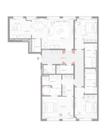 Планировка трехкомнатной(квартира) площадью 187.1 квадратных метров в “ЖК Николь”