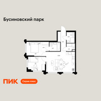 Планировка двухкомнатной(квартира) площадью 57.5 квадратных метров в “ЖК Бусиновский парк”