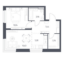 Планировка однокомнатной(квартира) площадью 41.71 квадратных метров в “ЖК Квартал Строгино”
