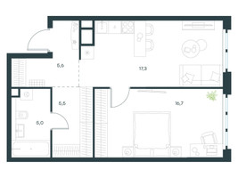 Планировка однокомнатной(квартира) площадью 50.1 квадратных метров в “ЖК Левел Южнопортовая”