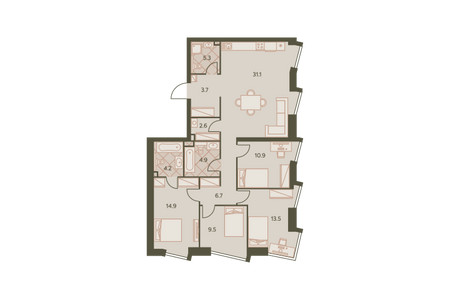 Планировка квартиры, ID 63974