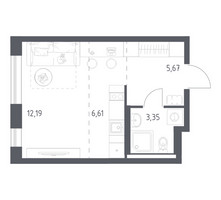 Планировка студии(квартира) площадью 27.82 квадратных метров в “ЖК Квартал Авиаторов”
