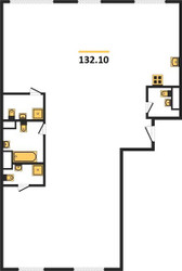 Планировка 4+ комнате (квартира) площадью 132.1 квадратных метров в ЖК “Настоящее”