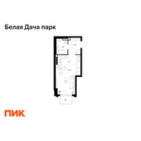 Планировка студии(квартира) площадью 28.7 квадратных метров в “ЖК Белая Дача парк”
