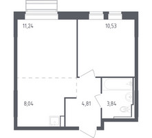 Планировка однокомнатной(квартира) площадью 38.46 квадратных метров в “ЖК Рублевский Квартал”