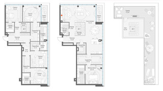 Планировка 4+ комнатной(квартира) площадью 305.5 квадратных метров в “Клубный квартал "Фрунзенская набережная"”