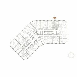 Планировка двухкомнатной(апартаменты) площадью 51.27 квадратных метров в ЖК “ЖК D'ORO MILLE (Доро Милле)”