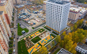 Вид на ЖК "Кузьминский лес" с высоты птичьего полета